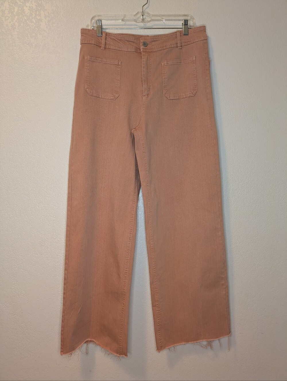 OAT New York High-Rise Wide Leg Raw Hem Jeans in Dusty Rose - Picture 3 of 8